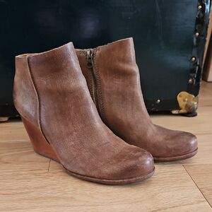 Kork-Ease Brown Leather Ankle Boots